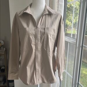 Zara Beige Zip-Up Jacket size M